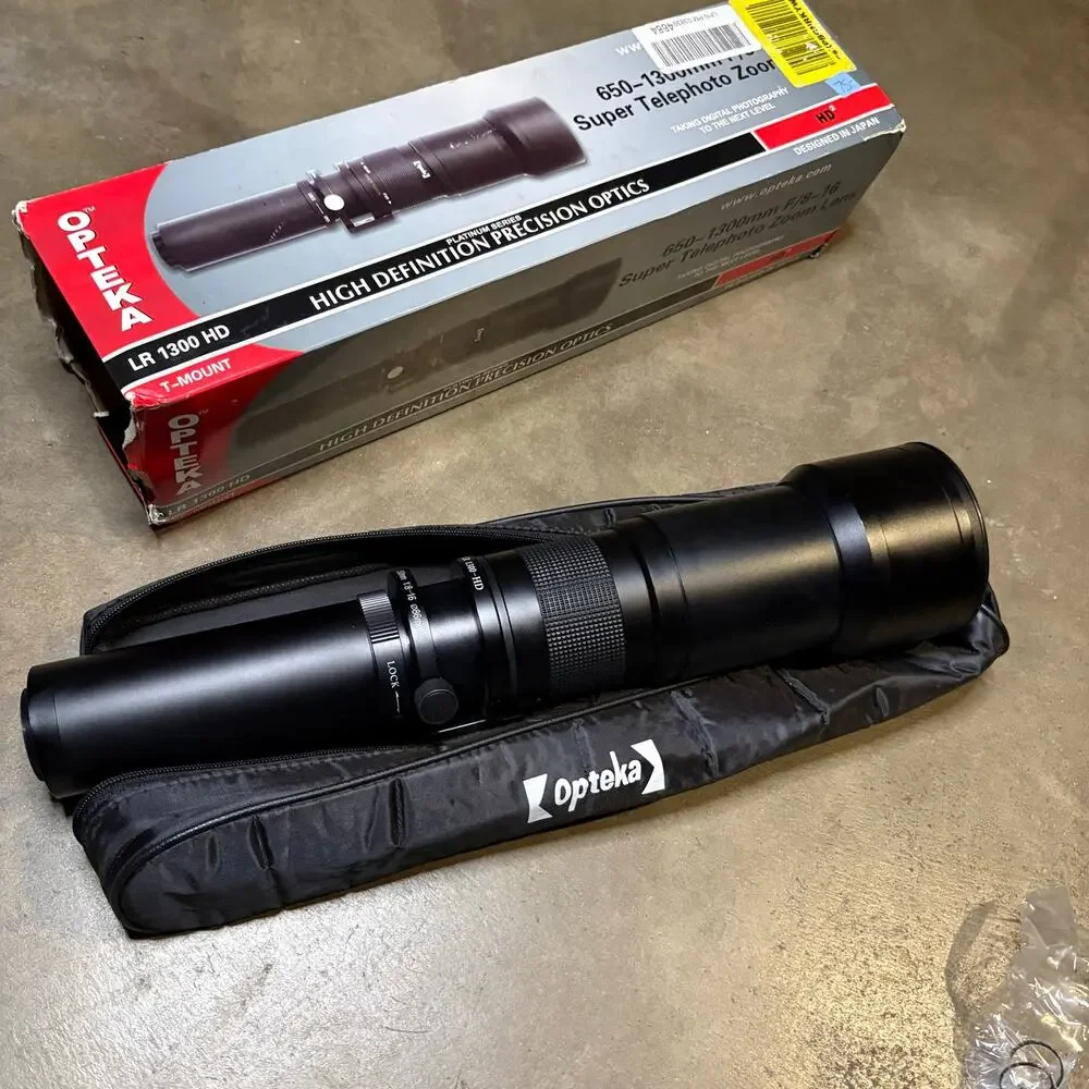 Opteka 650-1300mm F/8-16 Super Telephoto Zoom Lens HD Precision Optics T-Mount